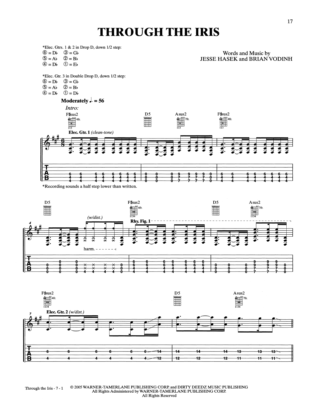 Download 10 Years Through The Iris Sheet Music and learn how to play Guitar Tab PDF digital score in minutes