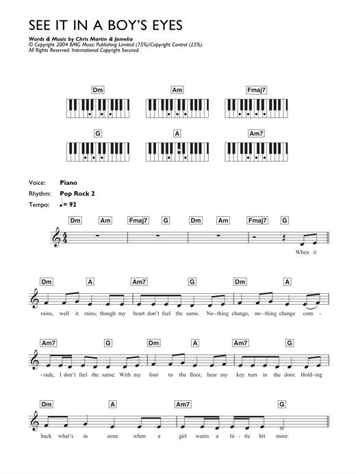 Learn to play Jamelia See It In A Boy's Eyes sheet music for Keyboard in minutes. Jamelia See It In A Boy's Eyes sheet music notes and chords. Download Printable PDF.