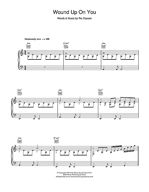 Learn to play The Cars Wound Up On You sheet music for Piano, Vocal & Guitar (Right-Hand Melody) in minutes. The Cars Wound Up On You sheet music notes and chords. Download Printable PDF.