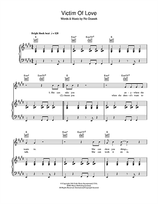 Learn to play The Cars Victim Of Love sheet music for Piano, Vocal & Guitar in minutes. The Cars Victim Of Love sheet music notes and chords. Download Printable PDF.