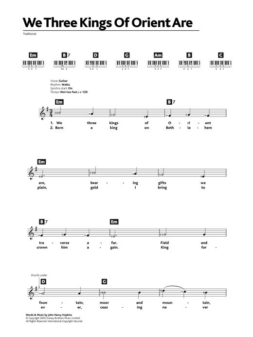 Learn to play Christmas Carol We Three Kings Of Orient Are sheet music for Keyboard in minutes. Christmas Carol We Three Kings Of Orient Are sheet music notes and chords. Download Printable PDF.