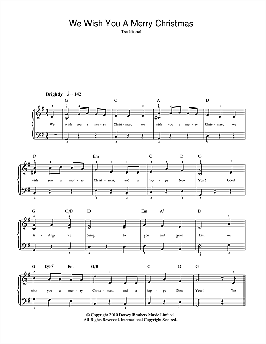 Learn to play Christmas Carol We Wish You A Merry Christmas sheet music for Beginner Piano in minutes. Christmas Carol We Wish You A Merry Christmas sheet music notes and chords. Download Printable PDF.
