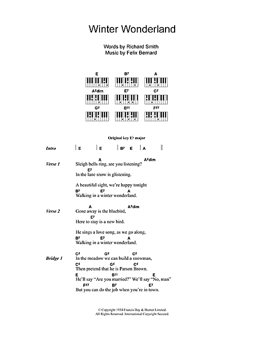 Learn to play Johnny Mathis Winter Wonderland sheet music for Lyrics & Piano Chords in minutes. Johnny Mathis Winter Wonderland sheet music notes and chords. Download Printable PDF.
