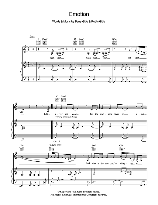 Learn to play Destiny's Child Emotion sheet music for Piano & Vocal in minutes. Destiny's Child Emotion sheet music notes and chords. Download Printable PDF.