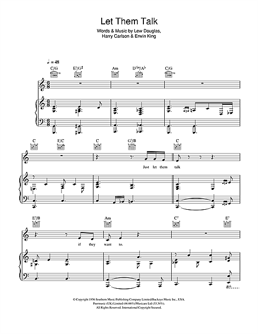 Learn to play Hugh Laurie Let Them Talk sheet music for Piano, Vocal & Guitar in minutes. Hugh Laurie Let Them Talk sheet music notes and chords. Download Printable PDF.