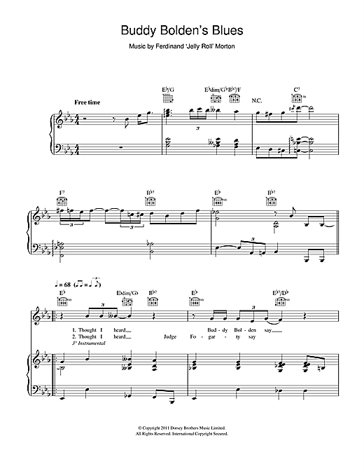 Learn to play Hugh Laurie Buddy Bolden's Blues sheet music for Piano, Vocal & Guitar in minutes. Hugh Laurie Buddy Bolden's Blues sheet music notes and chords. Download Printable PDF.