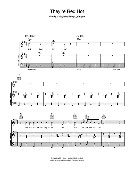 Learn to play Hugh Laurie They're Red Hot sheet music for Piano, Vocal & Guitar in minutes. Hugh Laurie They're Red Hot sheet music notes and chords. Download Printable PDF.