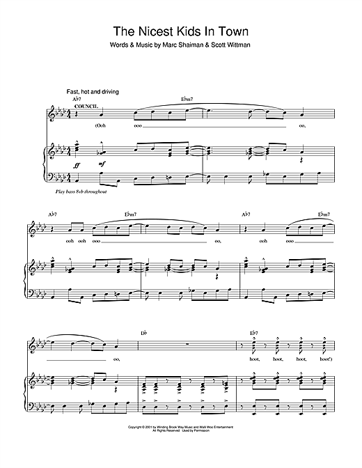 Learn to play Marc Shaiman The Nicest Kids In Town (from Hairspray) sheet music for Piano, Vocal & Guitar (Right-Hand Melody) in minutes. Marc Shaiman The Nicest Kids In Town (from Hairspray) sheet music notes and chords. Download Printable PDF.