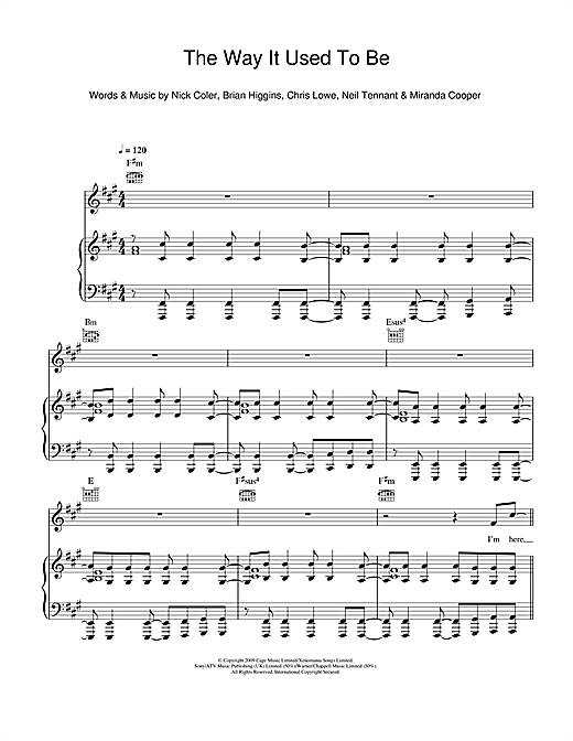 Learn to play Pet Shop Boys The Way It Used To Be sheet music for Piano, Vocal & Guitar in minutes. Pet Shop Boys The Way It Used To Be sheet music notes and chords. Download Printable PDF.