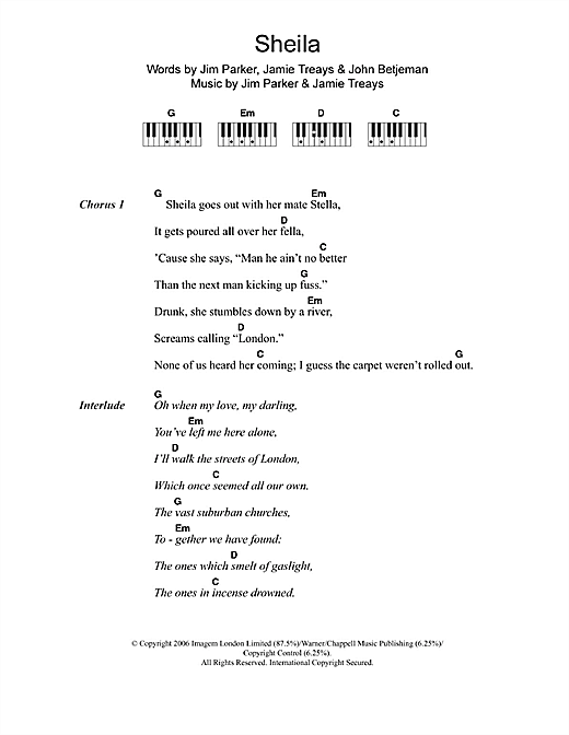Learn to play Jamie T Sheila sheet music for Lyrics & Piano Chords in minutes. Jamie T Sheila sheet music notes and chords. Download Printable PDF.