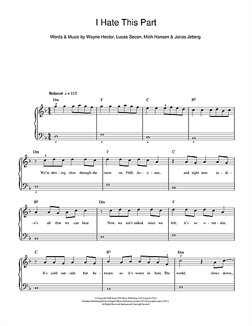 Learn to play Pussycat Dolls I Hate This Part sheet music for Beginner Piano in minutes. Pussycat Dolls I Hate This Part sheet music notes and chords. Download Printable PDF.
