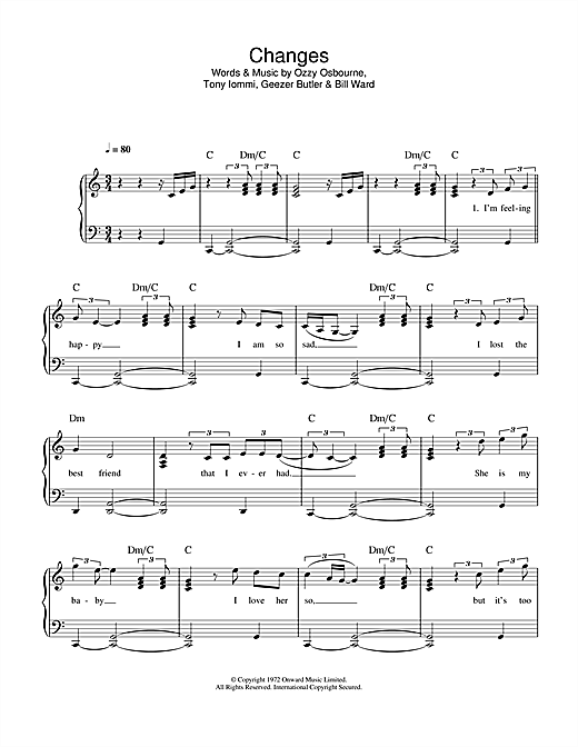 Learn to play Kelly & Ozzy Osbourne Changes sheet music for Easy Piano in minutes. Kelly & Ozzy Osbourne Changes sheet music notes and chords. Download Printable PDF.