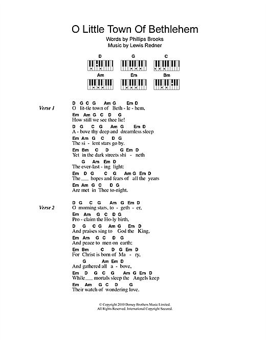 Learn to play Christmas Carol O Little Town Of Bethlehem sheet music for Lyrics & Piano Chords in minutes. Christmas Carol O Little Town Of Bethlehem sheet music notes and chords. Download Printable PDF.