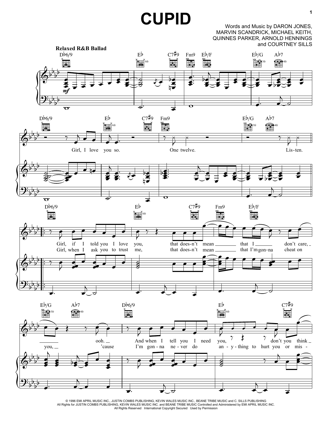 Download 112 Cupid Sheet Music and learn how to play Piano, Vocal & Guitar (Right-Hand Melody) PDF digital score in minutes