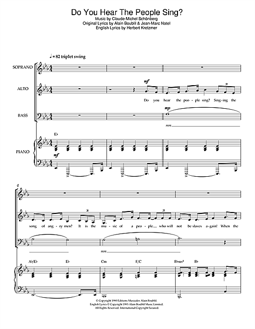 Boublil And Schonberg Do You Hear The People Sing From Les Miserables Sheet Music Notes Chords Sab Download Film And Tv Pdf Boublil And Schonberg Do You Hear The People Sing From Les Miserables Sheet Music Notes Chords Sab Download Film And Tv Pdf