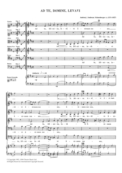 Learn to play Andreas Hakenberger Ad Te, Domine, Levavi sheet music for Choral SAATB in minutes. Andreas Hakenberger Ad Te, Domine, Levavi sheet music notes and chords. Download Printable PDF.