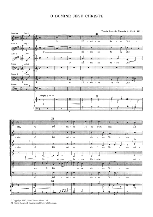 Learn to play Tomas Luis De Victoria O Domine Jesu Christe sheet music for Choral SAATB in minutes. Tomas Luis De Victoria O Domine Jesu Christe sheet music notes and chords. Download Printable PDF.