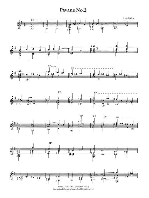 Luis De Milan Pavane No 2 Sheet Music Notes Chords Guitar Download Classical 122475 Pdf