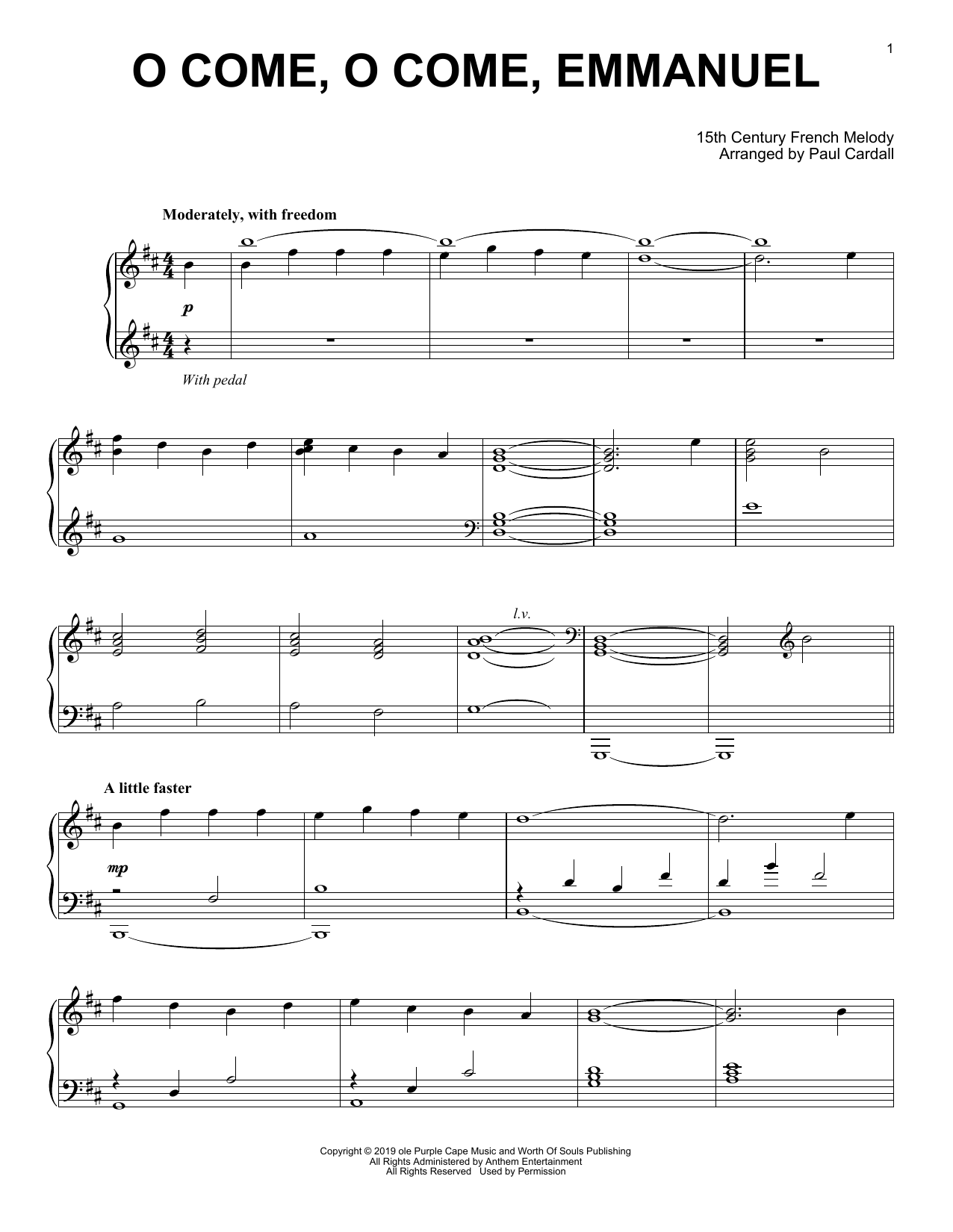 Download 15th Century French Melody O Come, O Come, Emmanuel (arr. Paul Cardall) Sheet Music and learn how to play Piano Solo PDF digital score in minutes
