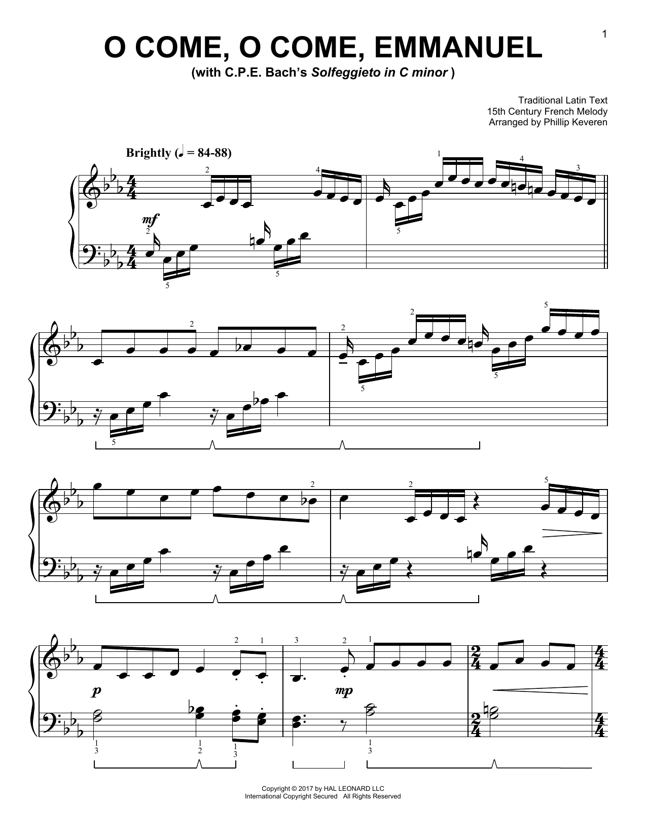 Download Phillip Keveren O Come, O Come, Emmanuel Sheet Music and learn how to play Easy Piano PDF digital score in minutes