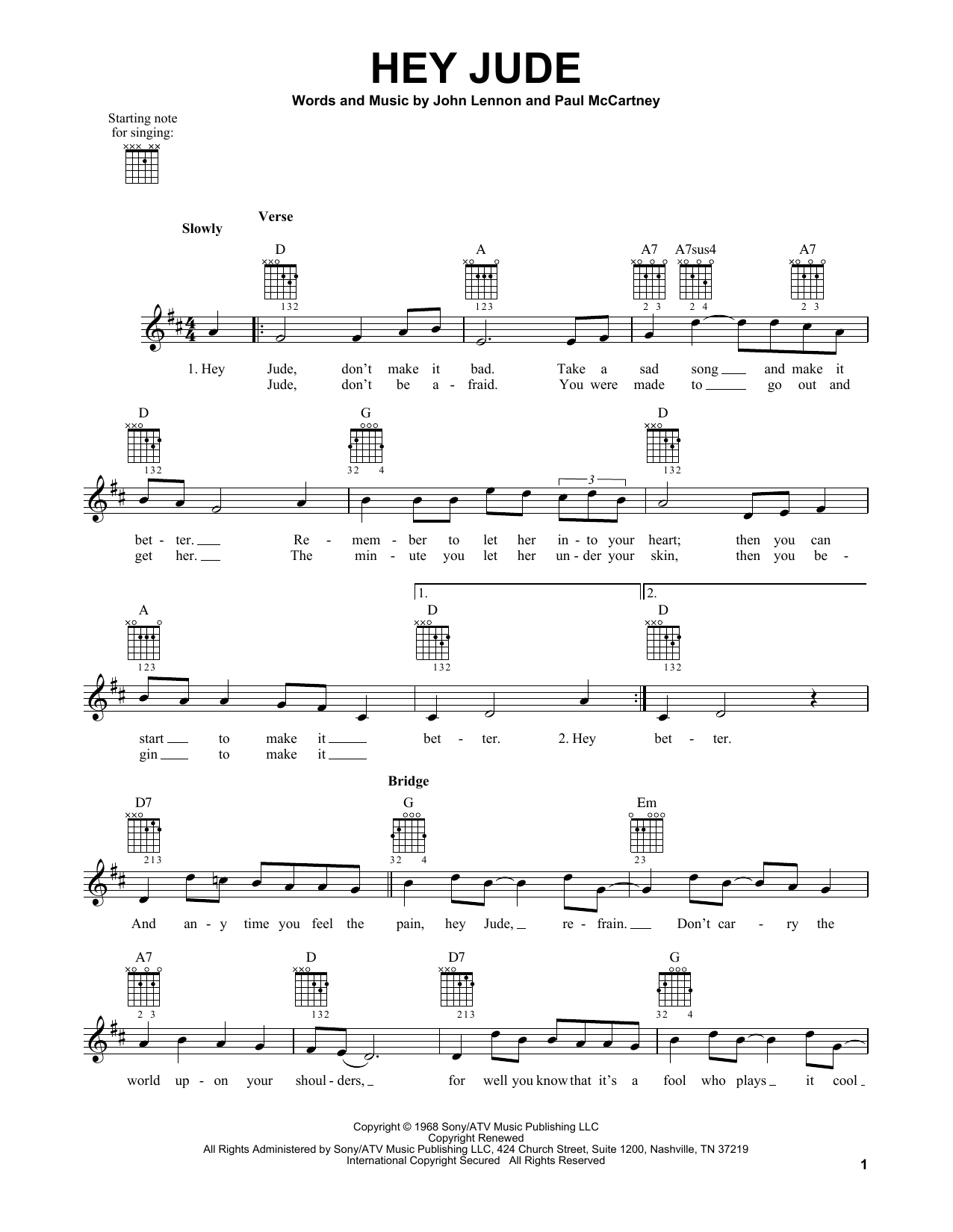 Learn to play The Beatles Hey Jude sheet music for Easy Guitar in minutes. The Beatles Hey Jude sheet music notes and chords. Download Printable PDF.