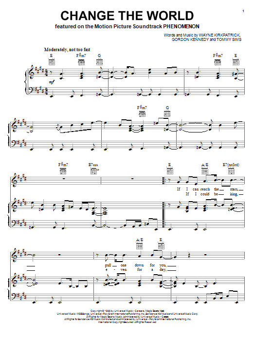 Learn to play Eric Clapton with Wynonna Change The World sheet music for Piano, Vocal & Guitar (Right-Hand Melody) in minutes. Eric Clapton with Wynonna Change The World sheet music notes and chords. Download Printable PDF.