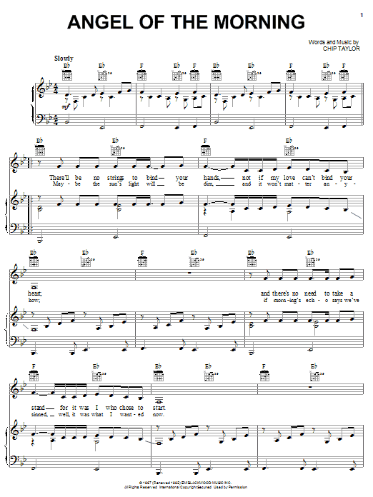 Learn to play Juice Newton Angel Of The Morning sheet music for Piano, Vocal & Guitar (Right-Hand Melody) in minutes. Juice Newton Angel Of The Morning sheet music notes and chords. Download Printable PDF.