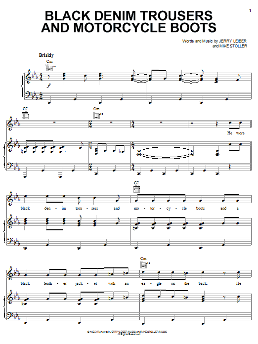 Learn to play The Cheers Black Denim Trousers And Motorcycle Boots sheet music for Piano, Vocal & Guitar (Right-Hand Melody) in minutes. The Cheers Black Denim Trousers And Motorcycle Boots sheet music notes and chords. Download Printable PDF.