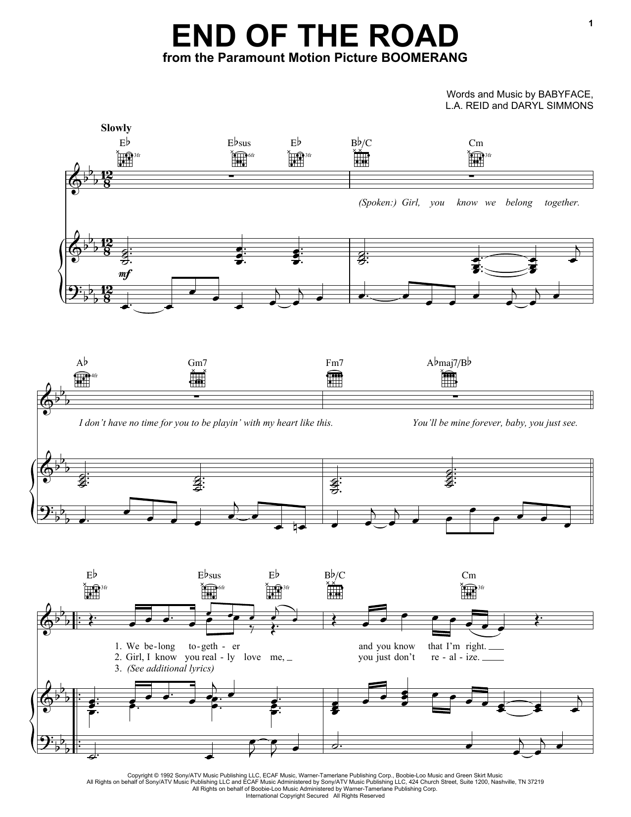 Learn to play Boyz II Men End Of The Road sheet music for Piano, Vocal & Guitar (Right-Hand Melody) in minutes. Boyz II Men End Of The Road sheet music notes and chords. Download Printable PDF.