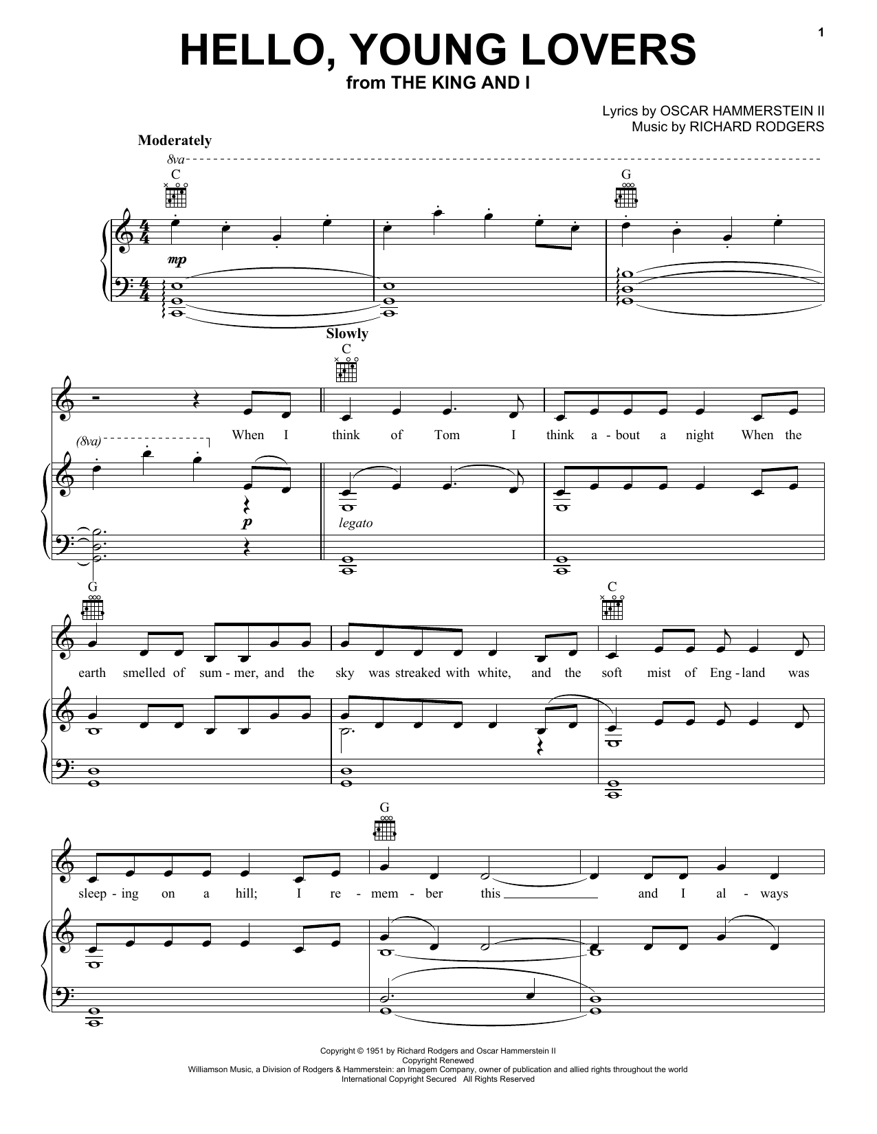 Learn to play Rodgers & Hammerstein Hello, Young Lovers sheet music for Piano, Vocal & Guitar (Right-Hand Melody) in minutes. Rodgers & Hammerstein Hello, Young Lovers sheet music notes and chords. Download Printable PDF.