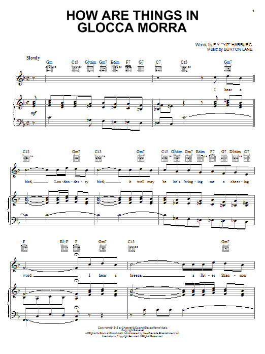 Learn to play Ella Logan How Are Things In Glocca Morra sheet music for Piano, Vocal & Guitar (Right-Hand Melody) in minutes. Ella Logan How Are Things In Glocca Morra sheet music notes and chords. Download Printable PDF.