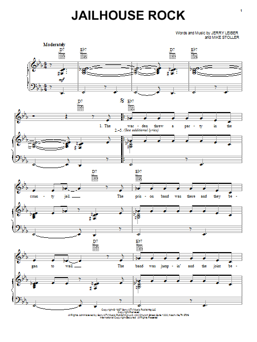 Learn to play Elvis Presley Jailhouse Rock sheet music for Piano, Vocal & Guitar (Right-Hand Melody) in minutes. Elvis Presley Jailhouse Rock sheet music notes and chords. Download Printable PDF.