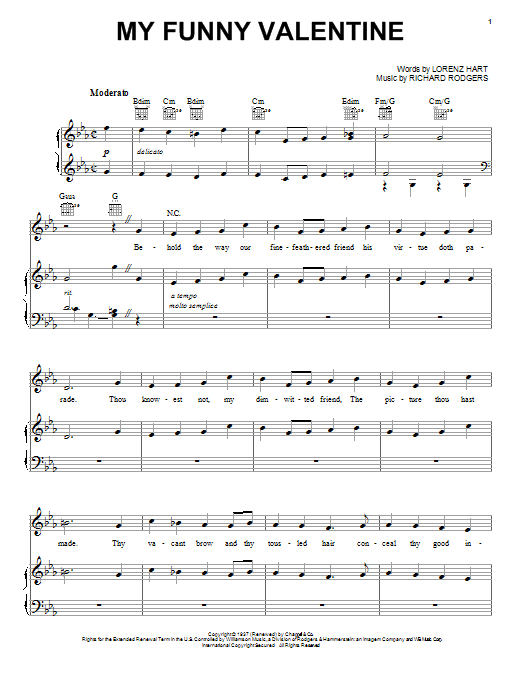 Learn to play Frank Sinatra My Funny Valentine sheet music for Piano, Vocal & Guitar (Right-Hand Melody) in minutes. Frank Sinatra My Funny Valentine sheet music notes and chords. Download Printable PDF.