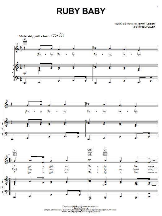 Learn to play Dion Ruby Baby sheet music for Piano, Vocal & Guitar (Right-Hand Melody) in minutes. Dion Ruby Baby sheet music notes and chords. Download Printable PDF.