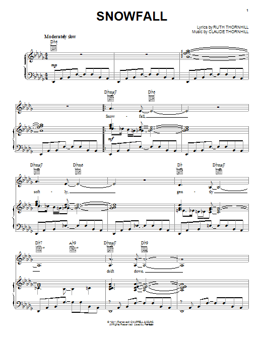 Learn to play Tony Bennett Snowfall sheet music for Piano, Vocal & Guitar (Right-Hand Melody) in minutes. Tony Bennett Snowfall sheet music notes and chords. Download Printable PDF.