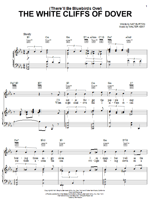 Learn to play Nat Burton (There'll Be Bluebirds Over) The White Cliffs Of Dover sheet music for Piano, Vocal & Guitar (Right-Hand Melody) in minutes. Nat Burton (There'll Be Bluebirds Over) The White Cliffs Of Dover sheet music notes and chords. Download Printable PDF.