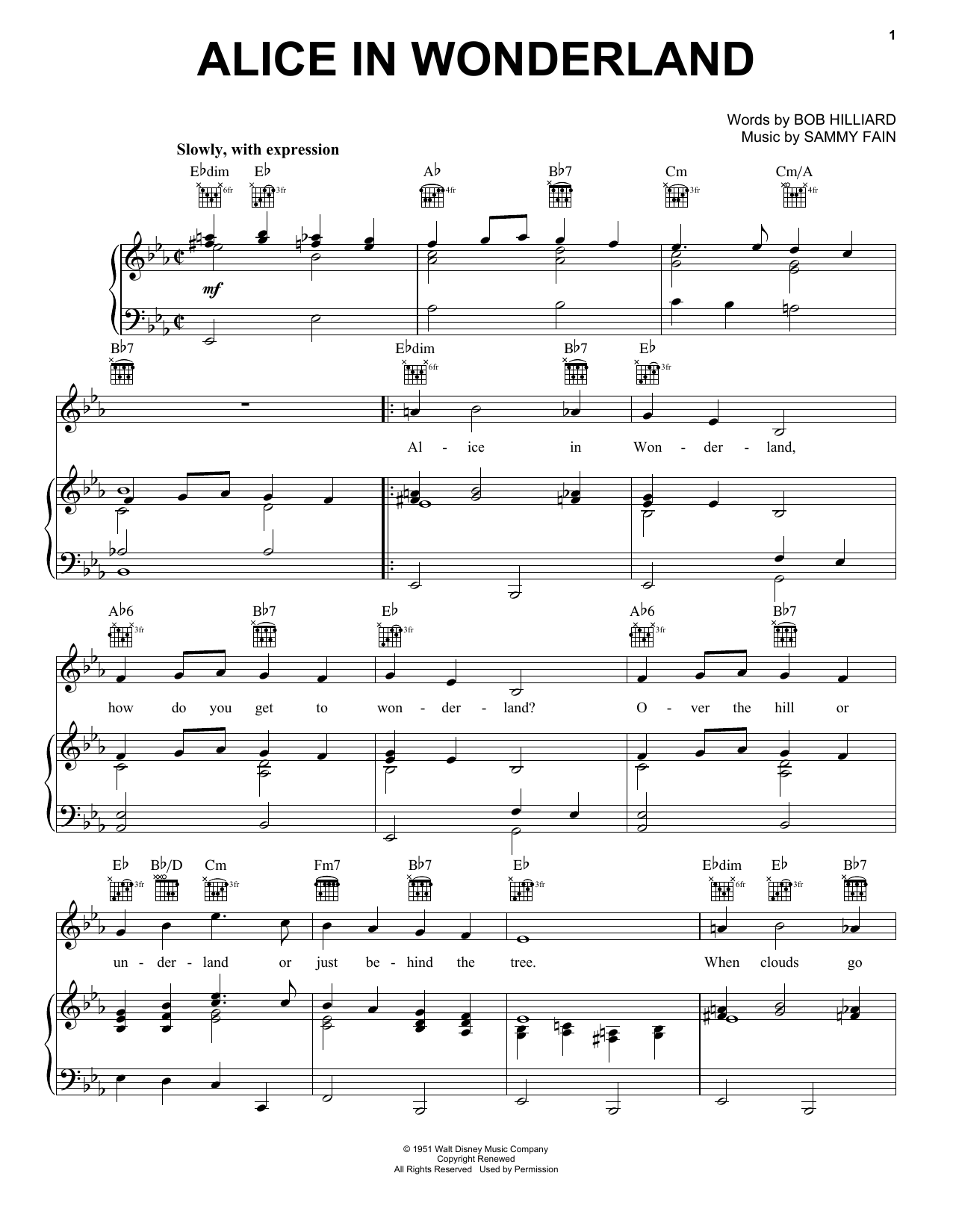 Learn to play Bill Evans Alice In Wonderland sheet music for Piano, Vocal & Guitar (Right-Hand Melody) in minutes. Bill Evans Alice In Wonderland sheet music notes and chords. Download Printable PDF.