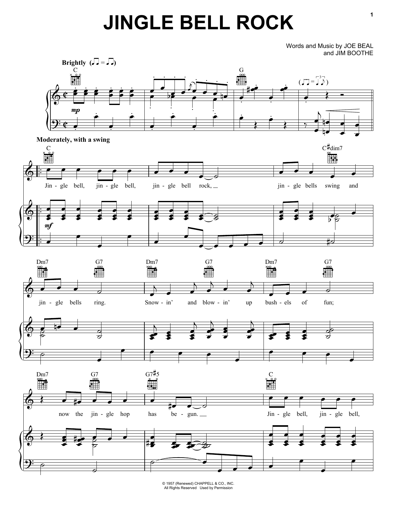 Learn to play Bobby Helms Jingle-Bell Rock sheet music for Piano, Vocal & Guitar (Right-Hand Melody) in minutes. Bobby Helms Jingle-Bell Rock sheet music notes and chords. Download Printable PDF.