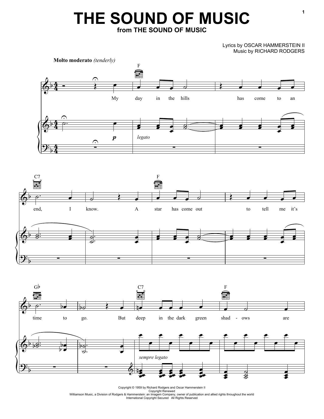 Learn to play Rodgers & Hammerstein The Sound Of Music sheet music for Piano, Vocal & Guitar (Right-Hand Melody) in minutes. Rodgers & Hammerstein The Sound Of Music sheet music notes and chords. Download Printable PDF.