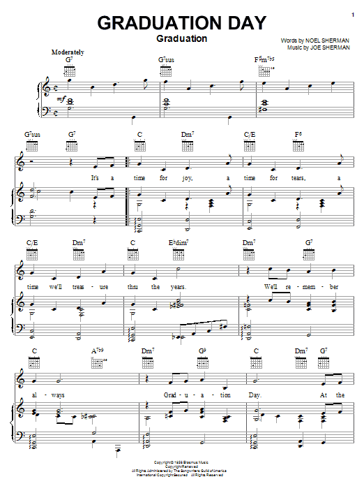 Learn to play The Four Freshmen Graduation Day sheet music for Piano, Vocal & Guitar (Right-Hand Melody) in minutes. The Four Freshmen Graduation Day sheet music notes and chords. Download Printable PDF.
