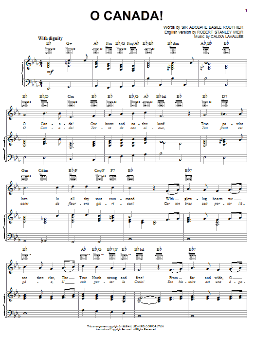 Learn to play Calixa Lavallee O Canada! sheet music for Piano, Vocal & Guitar (Right-Hand Melody) in minutes. Calixa Lavallee O Canada! sheet music notes and chords. Download Printable PDF.