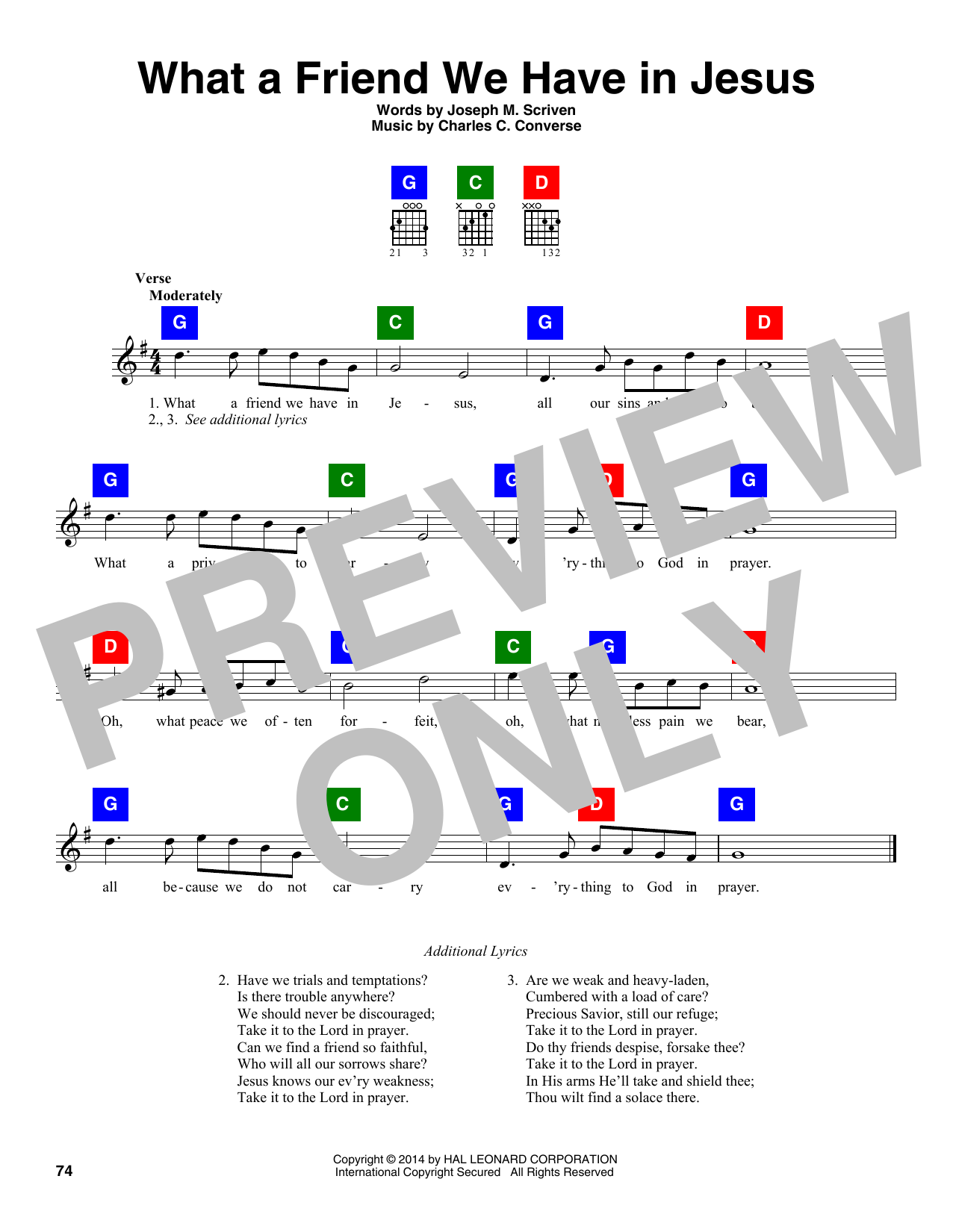 Learn to play Charles C. Converse What A Friend We Have In Jesus sheet music for CHDBDY in minutes. Charles C. Converse What A Friend We Have In Jesus sheet music notes and chords. Download Printable PDF.