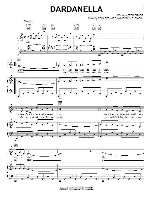Learn to play Felix Bernard Dardanella sheet music for Piano, Vocal & Guitar (Right-Hand Melody) in minutes. Felix Bernard Dardanella sheet music notes and chords. Download Printable PDF.