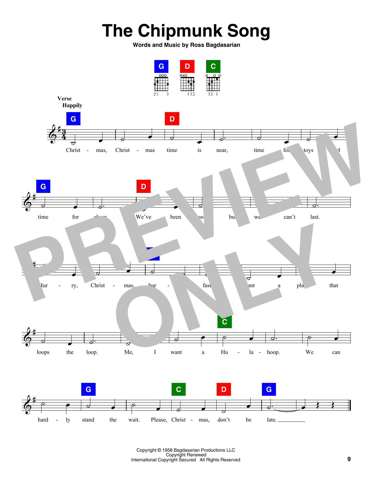 Learn to play Alvin and the Chipmunks The Chipmunk Song sheet music for CHDBDY in minutes. Alvin and the Chipmunks The Chipmunk Song sheet music notes and chords. Download Printable PDF.