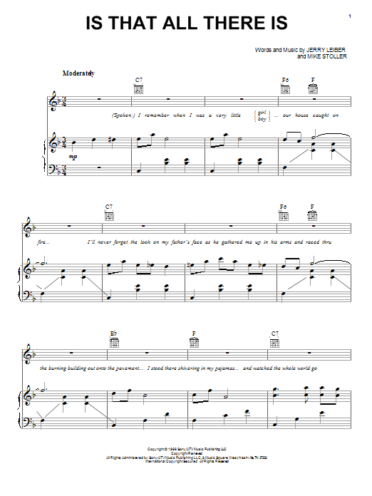 Learn to play Peggy Lee Is That All There Is sheet music for Piano, Vocal & Guitar (Right-Hand Melody) in minutes. Peggy Lee Is That All There Is sheet music notes and chords. Download Printable PDF.