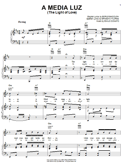 Learn to play Boris Randolph A Media Luz (The Light Of Love) sheet music for Piano, Vocal & Guitar (Right-Hand Melody) in minutes. Boris Randolph A Media Luz (The Light Of Love) sheet music notes and chords. Download Printable PDF.