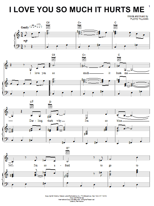 Learn to play Patsy Cline I Love You So Much It Hurts Me sheet music for Piano, Vocal & Guitar (Right-Hand Melody) in minutes. Patsy Cline I Love You So Much It Hurts Me sheet music notes and chords. Download Printable PDF.