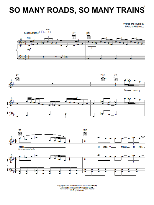 Learn to play Otis Rush So Many Roads, So Many Trains sheet music for Piano, Vocal & Guitar (Right-Hand Melody) in minutes. Otis Rush So Many Roads, So Many Trains sheet music notes and chords. Download Printable PDF.
