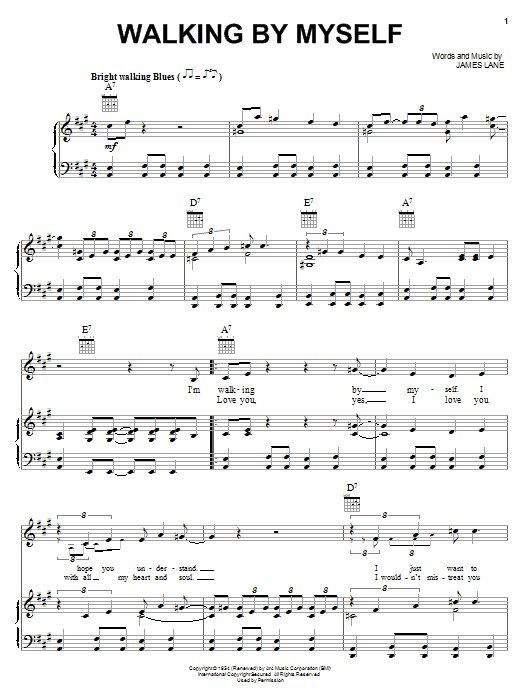 Learn to play Jimmy Rogers Walking By Myself sheet music for Piano, Vocal & Guitar (Right-Hand Melody) in minutes. Jimmy Rogers Walking By Myself sheet music notes and chords. Download Printable PDF.