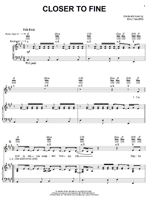 Learn to play Indigo Girls Closer To Fine sheet music for Piano, Vocal & Guitar (Right-Hand Melody) in minutes. Indigo Girls Closer To Fine sheet music notes and chords. Download Printable PDF.